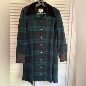 Tuckernuck Twiggy Blackwatch Tartan Teal and Black Plaid Dress